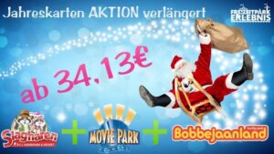 VIP Jahreskarte Slagharen,Moviepark Bobbejaanland und Slagharen ab 34,13€